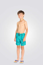 מכנס בגד ים לילדים בצבע טורקיז עם הדפס
