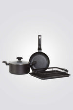 סט בישול 5 חלקים מסדרת OPTIMA - סיר 24 ס"מ + מחבת 24 ס"מ + קריספר