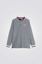 חולצת פיקה לילדים בצבע אפור