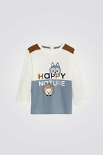 טישירט לתינוקות עם שרוולים ארוכים הדפס חיות