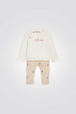 סט לתינוקות חולצה ומכנס הדפס פרחוני