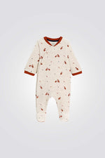 אוברול פיג'מה לתינוקות מקטיפה עם הדפס שועל