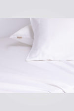 סט מצעים זוגי 160/200 ס"מ סאטן צבע לבן