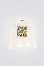 טישירט לילדות עם שרוולים ארוכים