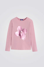 טישירט לילדות עם שרוולים ארוכים