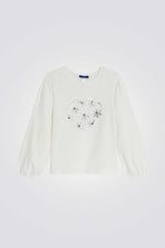 טישירט לילדות עם שרוולים ארוכים