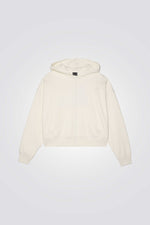 סווטשירט קפוצ'ון לנשים בצבע שמנת