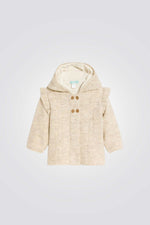 ג'קט סריג לתינוקות במראה פליז בצבע בז'