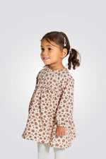 חליפת שמלה לילדות הדפס פרחוני