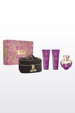 מארז בישום לאישה 100 מ"ל + תחליב גוף 100 מ"ל + ג'ל רחצה 100 מ"ל + תיק איפור DYLAN PURPLE E.D.P