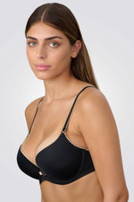 BLACK חזיית דאבל פוש אפ חלקה