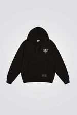 סווטשירט קפוצ'ון לגברים בצבע שחור