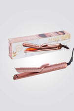 מייבש שיער ומחליק 2 ב-1 בצבע רוז גולד