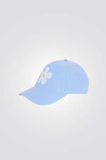 כובע לילדות בצבע תכלת עם עיטור פאייטים