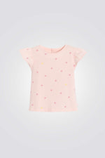 טישירט לתינוקות בצבע ורוד עם הדפס פרחים