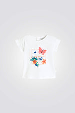 טישירט לתינוקות בצבע לבן עם הדפס