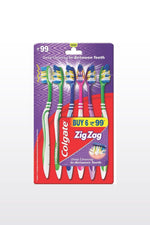 שישיית מברשות שיניים זיג זג מדיום | קולגייט