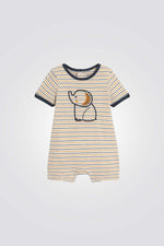 אוברול לתינוקות הדפס פסים ופיל