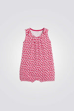 אוברול פיג'מה קצר לתינוקות עם הדפס תותים