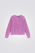 קרדיגן סוודר לילדות בצבע סגול | אוקאיידי