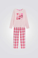 פיג'מה קטיפה לילדות בצבע ורוד | אוקיידי