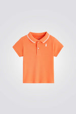 חולצת פולו קצרה לתינוקות בצבע כתום