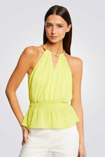 טופ קולר עם רצועת שרשרת בצבע צהוב - MASHBIR//365