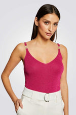 גופייה עם רצועות דקות בצבע ורוד - MASHBIR//365