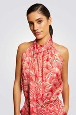 טופ קולר עם הדפס בצבע אדום - MASHBIR//365