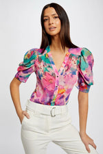 חולצה מכופתרת בהדפס צבעים - MASHBIR//365