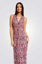 שמלת מקסי עם כיווץ בשילוב צבעים - MASHBIR//365