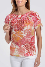 חולצת הדפס בצבע אדום