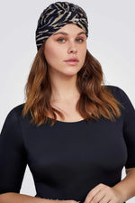 טורבן מנומר לנשים בצבע חום