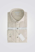 חולצה מכופתרת SLIM FIT בצבע בז' - MASHBIR//365