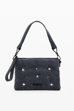 תיק כתף מודרני בצבע שחור משופשף | דזיגוואל