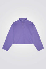 סווטשירט צווארון גולף בצבע סגול