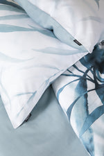 סט מצעים יחיד 90/200 ס"מ כותנה סאטן דגם Blue Leaves