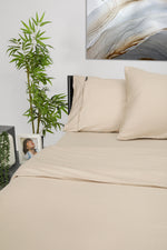 ציפה לשמיכה זוגית רחבה 200/220 100% כותנה באריגת סאטן בצבע קרם