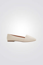 נעלי בובה דמוי עור לנשים בצבע שמנת