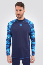 חולצת שחייה שרוול ארוך לגבר בצבע כחול - MASHBIR//365