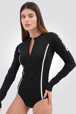 בגד ים שלם לנשים בצבע שחור ולבן - MASHBIR//365