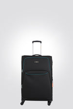 מזוודה טרולי עלייה למטוס מבד 20" בצבע שחור