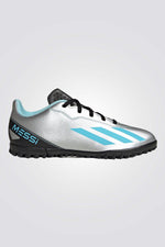נעלי קטרגל לילדים X CRAZYFAST MESSI.4 TF J בצבע כסף