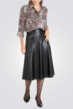 חצאית מידי מעור בצבע שחור