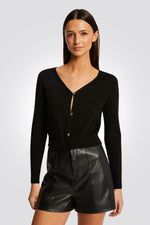 קרדיגן לנשים בצבע שחור