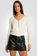 קרדיגן לנשים בצבע שמנת