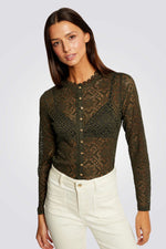 חולצת טי עם ארוכה עם תחרה