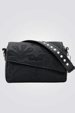 תיק צד דמוי עור בצבע שחור