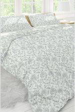 סט מצעים יחיד 90/200 ס"מ פלנל דגם BLUE FLOWERS