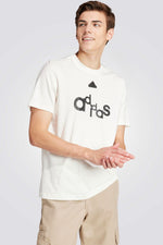 טישירט לגברים GRAPHIC PRINT FLEECE בצבע לבן